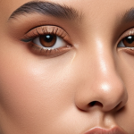 Minimalist makeup look with focus on skin tone and enhancing natural features.