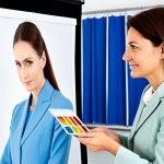 Personal Color Analysis**

"A professional image of a woman, fully clothed in modest attire, receiving a personal color analysis from a consultant in a bright studio. The consultant holds color swatches near the woman's face. Background includes various colored fabrics and professional lighting equipment. Safe for work, appropriate content, perfect anatomy, natural proportions, well-formed hands, professional photography, high quality, family-friendly."

**