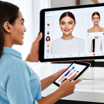 Digital Beauty Consultation**

"A woman in a modern, brightly lit living room, interacting with a sophisticated AI-powered beauty app on a tablet, the app showcasing personalized makeup recommendations, fully clothed, appropriate attire, safe for work, perfect anatomy, correct proportions, natural pose, professional, well-formed hands, proper finger count, natural body proportions, family-friendly."

**