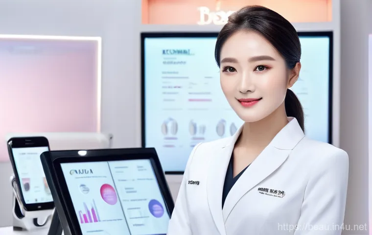 뷰티컨설턴트 연봉협상 체크리스트 - **Prompt 2: Focused Beauty Consultant Analyzing Data for Career Growth**
    A determined female bea...