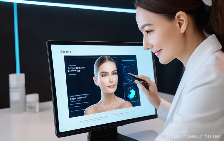 뷰티컨설턴트 직무 관련 소프트웨어 - **Prompt 1: AI-Powered Skin Analysis Consultation**
    A professional female beauty consultant, in ...