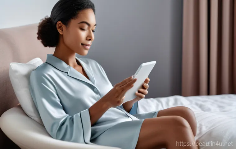 뷰티컨설턴트 최신 기술 연구 사례 - A stylish young woman, mid-20s, with a radiant smile, is holding a smartphone in her hand, looking i... 뷰티컨설턴트 최신 기술 연구 사례 - A stylish young woman, mid-20s, with a radiant smile, is holding a smartphone in her hand, looking i...