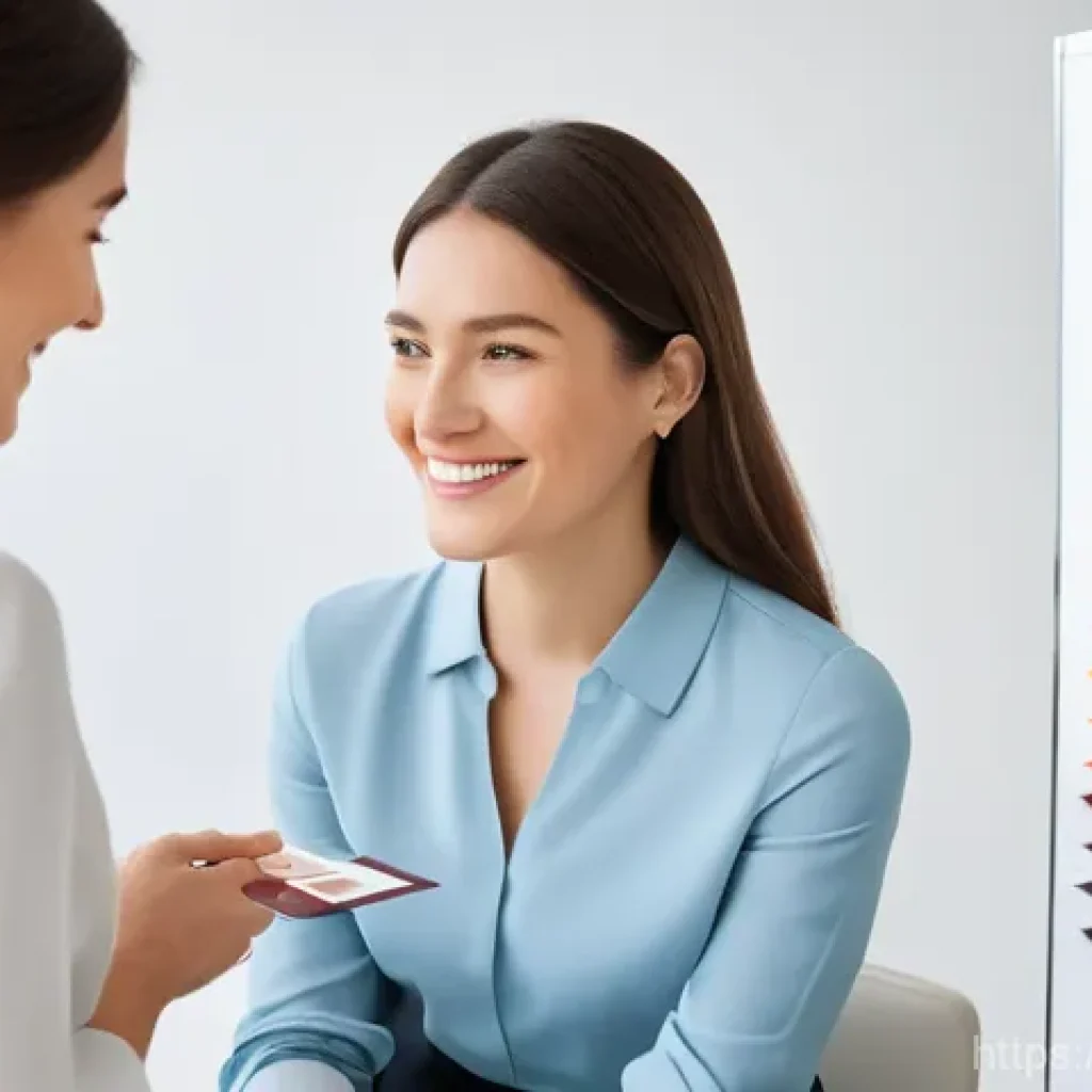 뷰티컨설턴트 자격증 시험 전략 - A professional female beauty consultant, elegantly dressed in a modern, tailored outfit, is conducti...