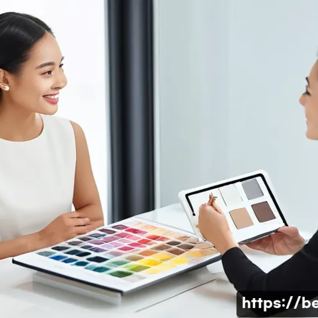 뷰티컨설턴트 관련 세미나 후기 - **Image Prompt 1: Personalized Beauty Consultation**
    A female beauty consultant, in her late 20s...