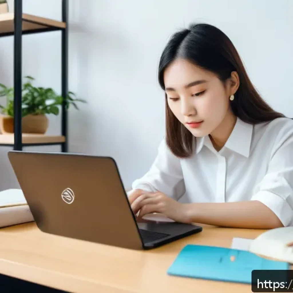 뷰티컨설턴트 자격증 시험 대비법 - A focused young woman sitting at a clean, well-organized desk in a quiet study room, surrounded by b...
