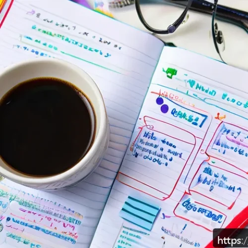 뷰티컨설턴트 학습 노트 작성법 - A detailed study desk scene showing a neatly organized analog notebook open with colorful handwritte...
